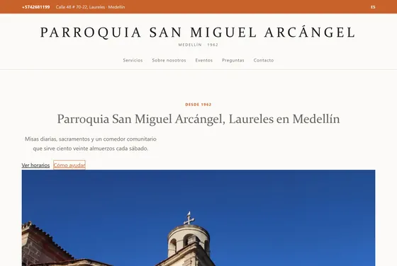 Portada de la web de Parroquia San Miguel